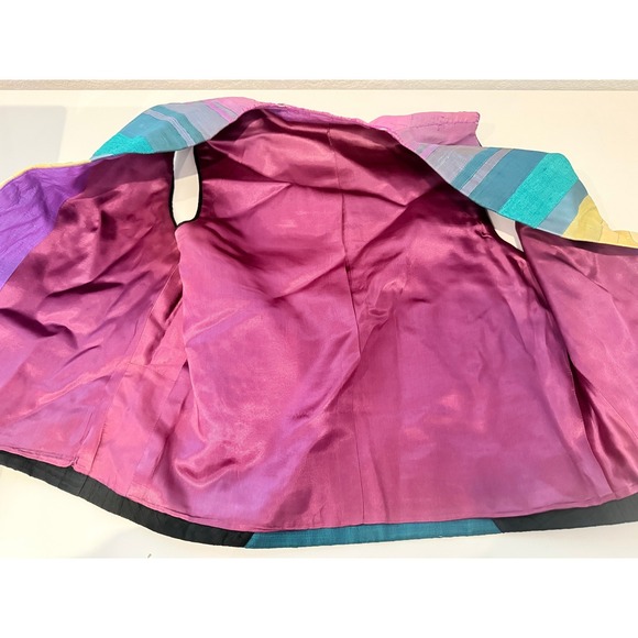 Unique Skyline Geometric Patchwork Vest Women's Artsy Boho Festival Size Lg - Picture 7 of 12